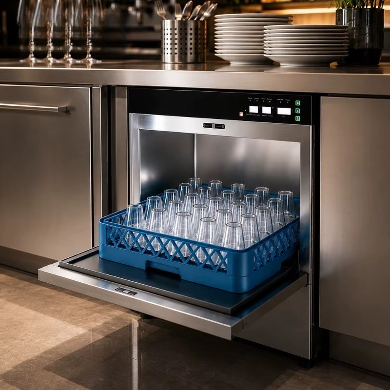 Commercial Undercounter Dishwasher - Mesin Cuci Piring Bawah Meja, Baja