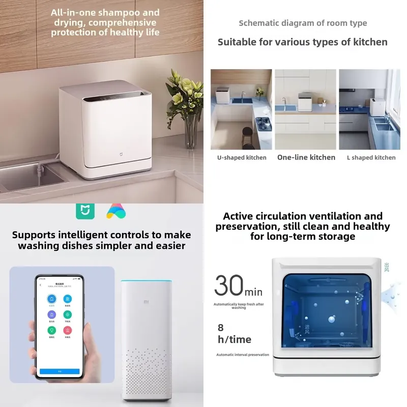 Countertop Dishwasher Mini Compact - Mesin Cuci Piring Mini Pintar Otomatis