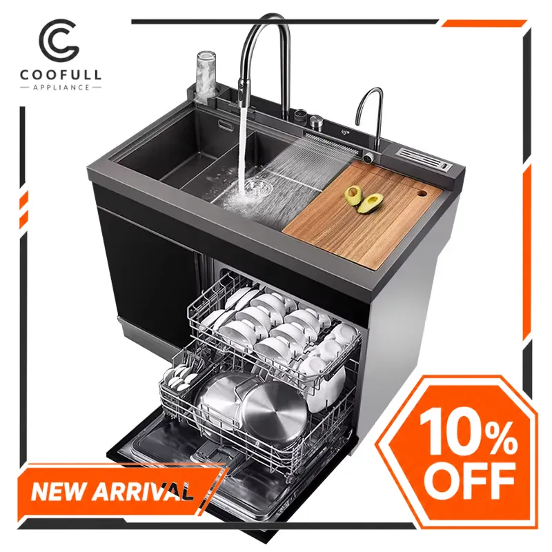 Ultrasonic Dishwasher Sink Integrated - Wastafel Ultrasonik Stainless Steel 1000mm dengan