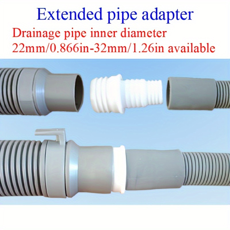 Dishwasher Drain Hose Extension - 2 Buah Adaptor Pipa Plastik, Konektor