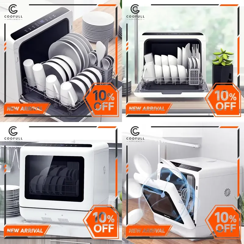 Small Dishwasher For Apartment - Mesin Cuci Piring Mini Portabel Otomatis,