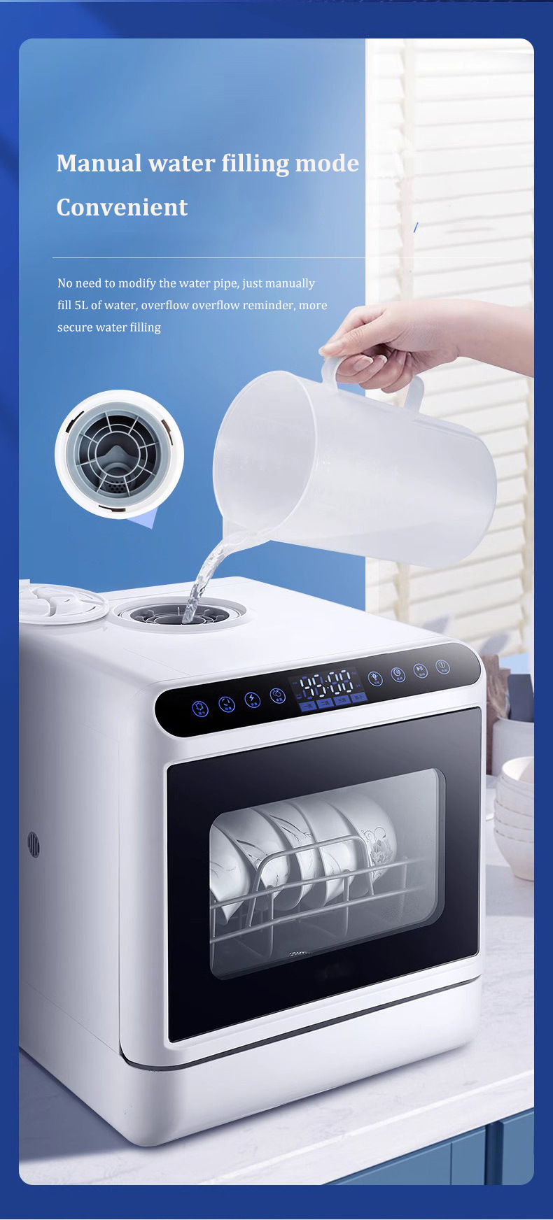 Mesin Cuci Piring Pintar untuk - Portable Dishwasher With Water Tank ulasan dan harga
