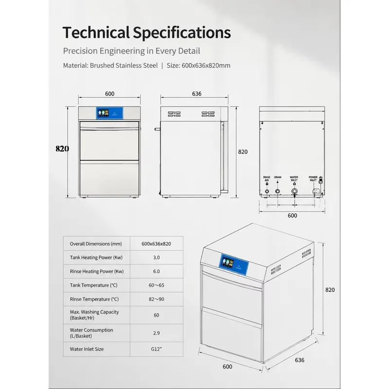 Untuk Mesin Pencuci Piring Oto - Commercial Undercounter Dishwasher ulasan dan harga